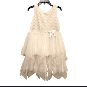 Cat & Jack Cream Tulle Embroidered Sunday Summer Dress Size 5T